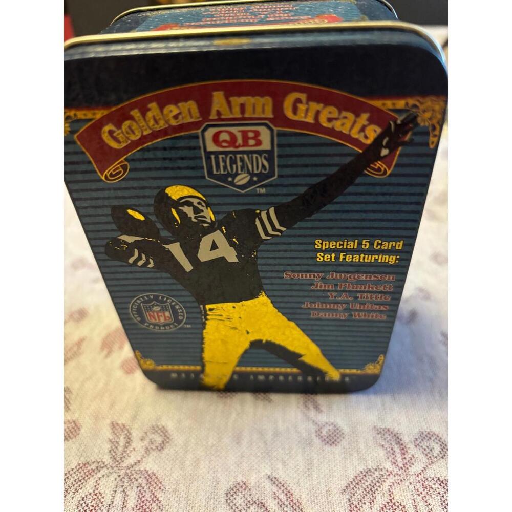 1996 NFL Golden Arm Greats QB Legends Metallic Card Tin Lot Complete